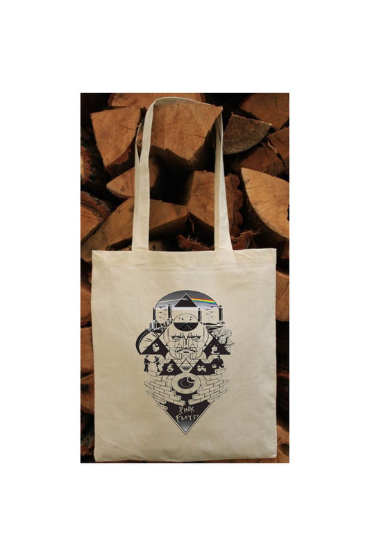 Pink Floyd Design Ham Bez Çanta tasarımlı ham bez çanta minimalist pinterest modeli