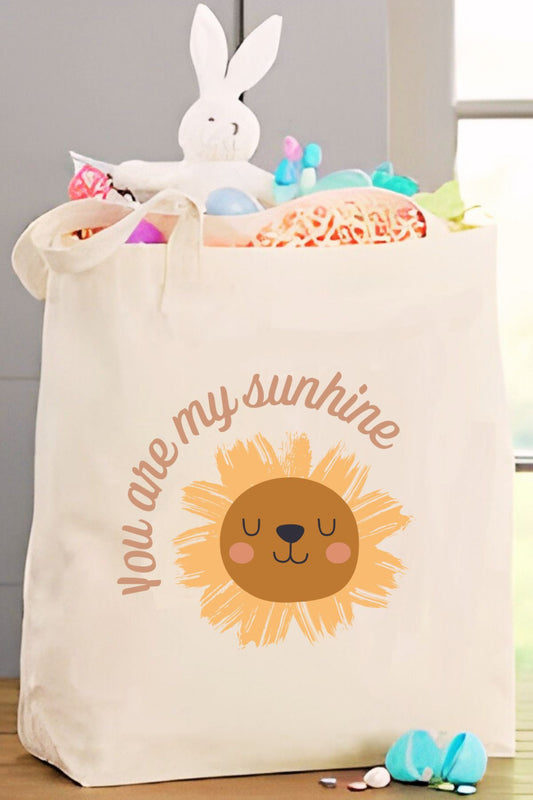 You Are My Sunshine Aslan Güneş Çocuk Çantası, Oyuncak Çantası, Kitap Çantası, Tote Bag Bez Çanta