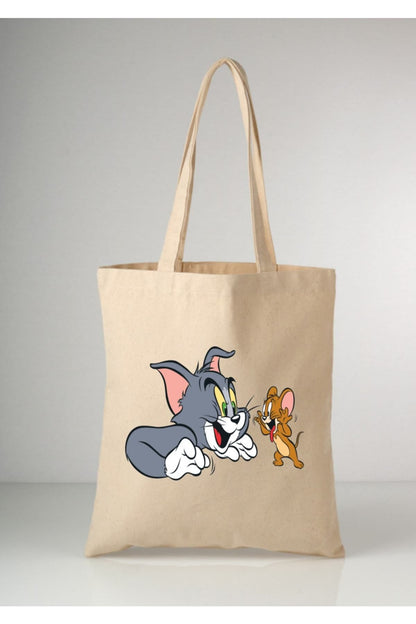 Tom Ve Jerry Tote Bag Bez Çanta
