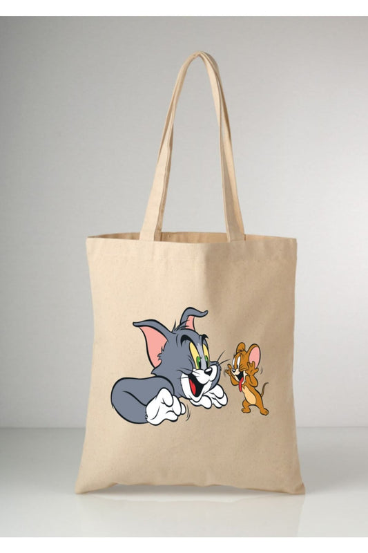 Tom Ve Jerry Tote Bag Bez Çanta