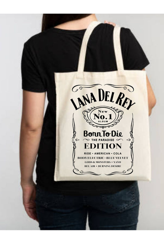 Lana Del Rey Born To Die Tasarım Tote Bag krem kanvas çanta %100 pamuk 35x40 cm tote bag