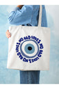 No Bad Vibes, Nazar Boncuğu Tasarım Tote Bag Bez Çanta
