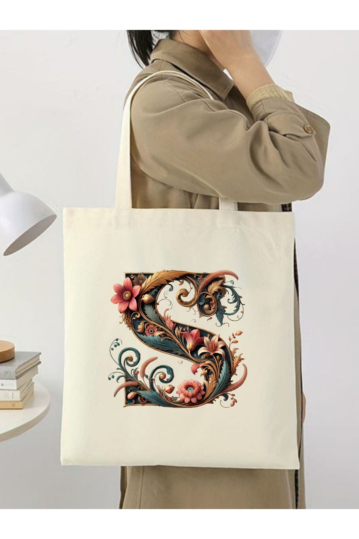 Harf Tasarım A Harfi Çanta, Y2 Pinterest Retro Unisex Bez Çanta Tote Bag, Shopper Bag