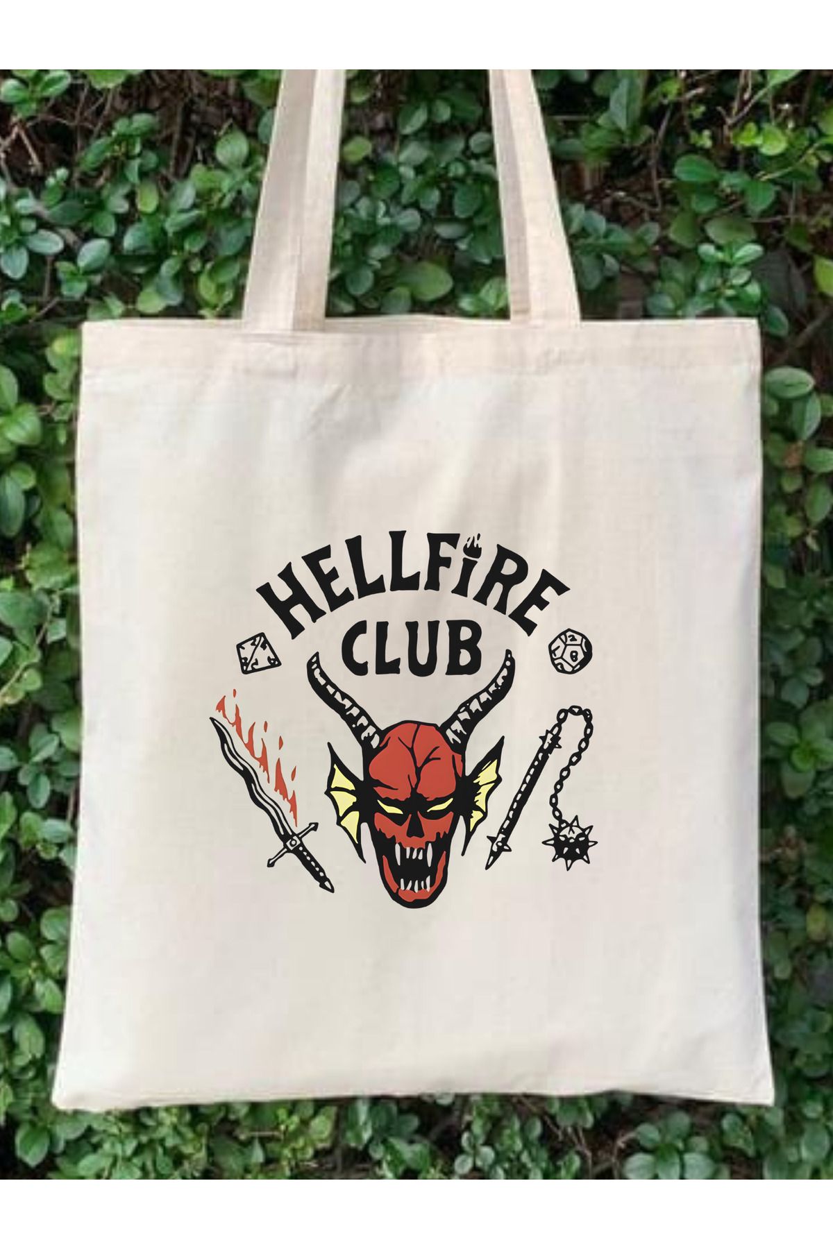 Stranger Things Hellfire Club Tote Bag Bez Çanta