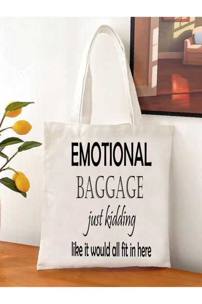 Emotional Baggage Tote Bag Bez Çanta