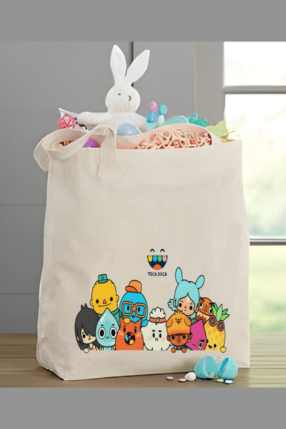 Toca Boca Çocuk Çantası, Oyuncak Çantası, Kitap Çantası, Tote Bag Bez Çanta