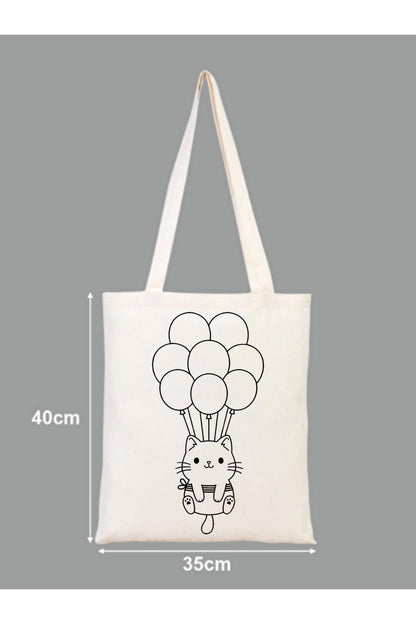 Tote Bag krem kanvas çanta %100 pamuk 35x40 cm tote bag
