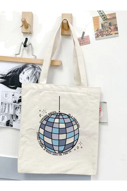 Taylor Swift Mirrorball, Y2 Pinterest Retro Unisex Bez Çanta Tote Bag, Shopper Bag