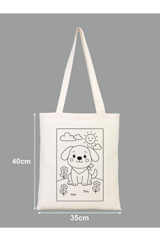 Tote Bag krem kanvas çanta %100 pamuk 35x40 cm tote bag