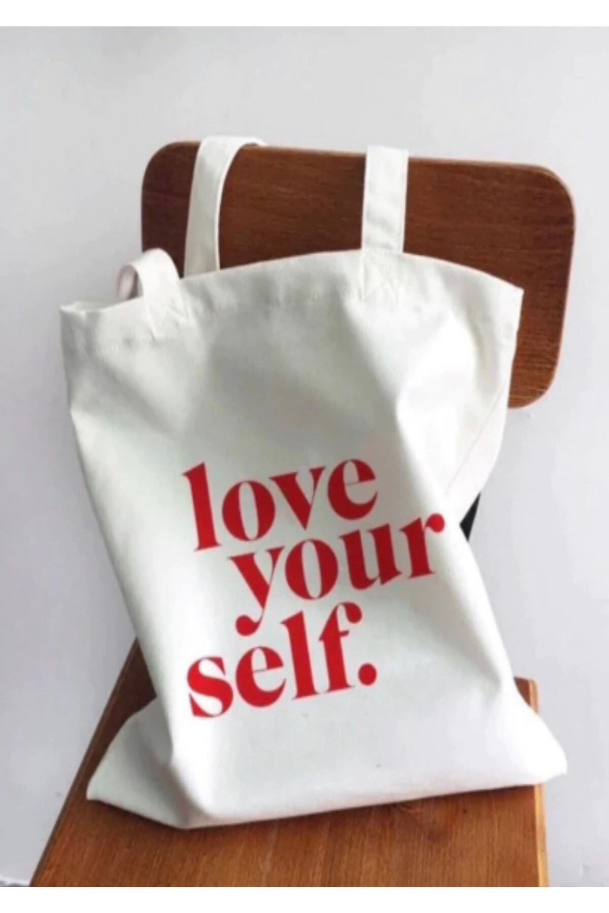 Love Your Self Tote Bag Bez Çanta