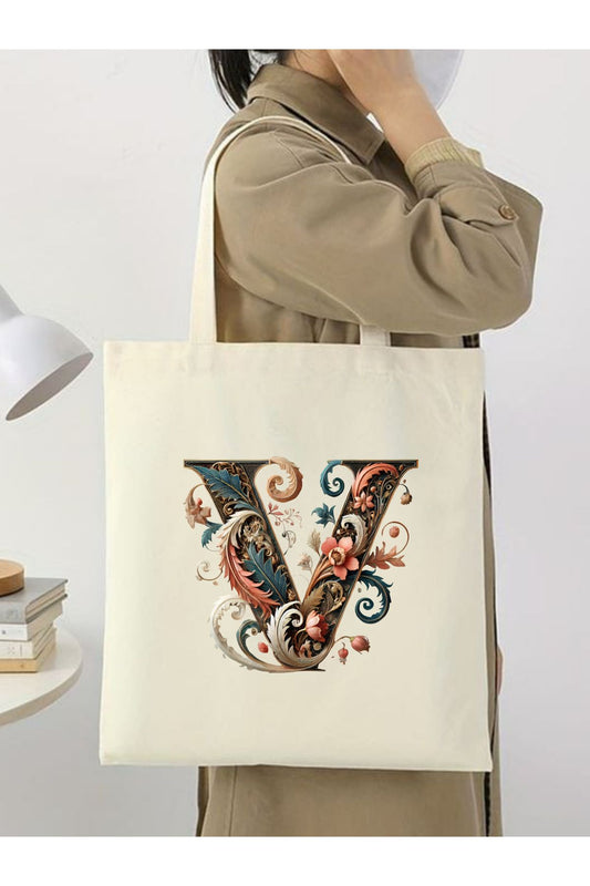 Harf Tasarım A Harfi Çanta, Y2 Pinterest Retro Unisex Bez Çanta Tote Bag, Shopper Bag