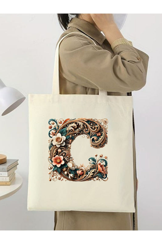 Harf Tasarım A Harfi Çanta, Y2 Pinterest Retro Unisex Bez Çanta Tote Bag, Shopper Bag