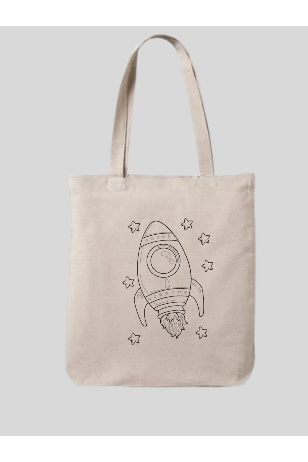 Mandala Uzay Gemisi Füze Tasarım Sınırlı Boyama Çantası Hobi 35*40 cm Ham Bez Çanta Boyama