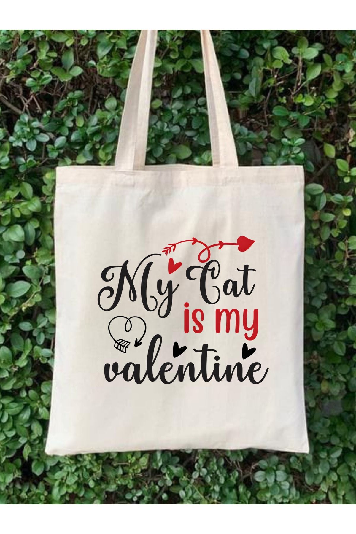 Sevgililer Günü Hediye My Cat Is Valentine Tote Bag Bez Çanta