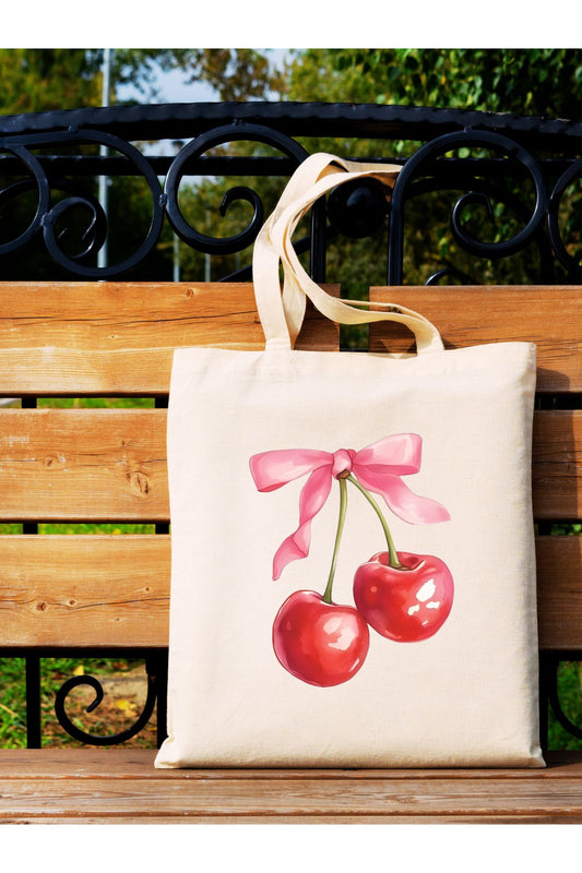 Y2K Bows Coquette Pinterest Kurdeleler Retro Unisex Ham Bez Çanta tasarımlı ham bez çanta minimalist pinterest modeli