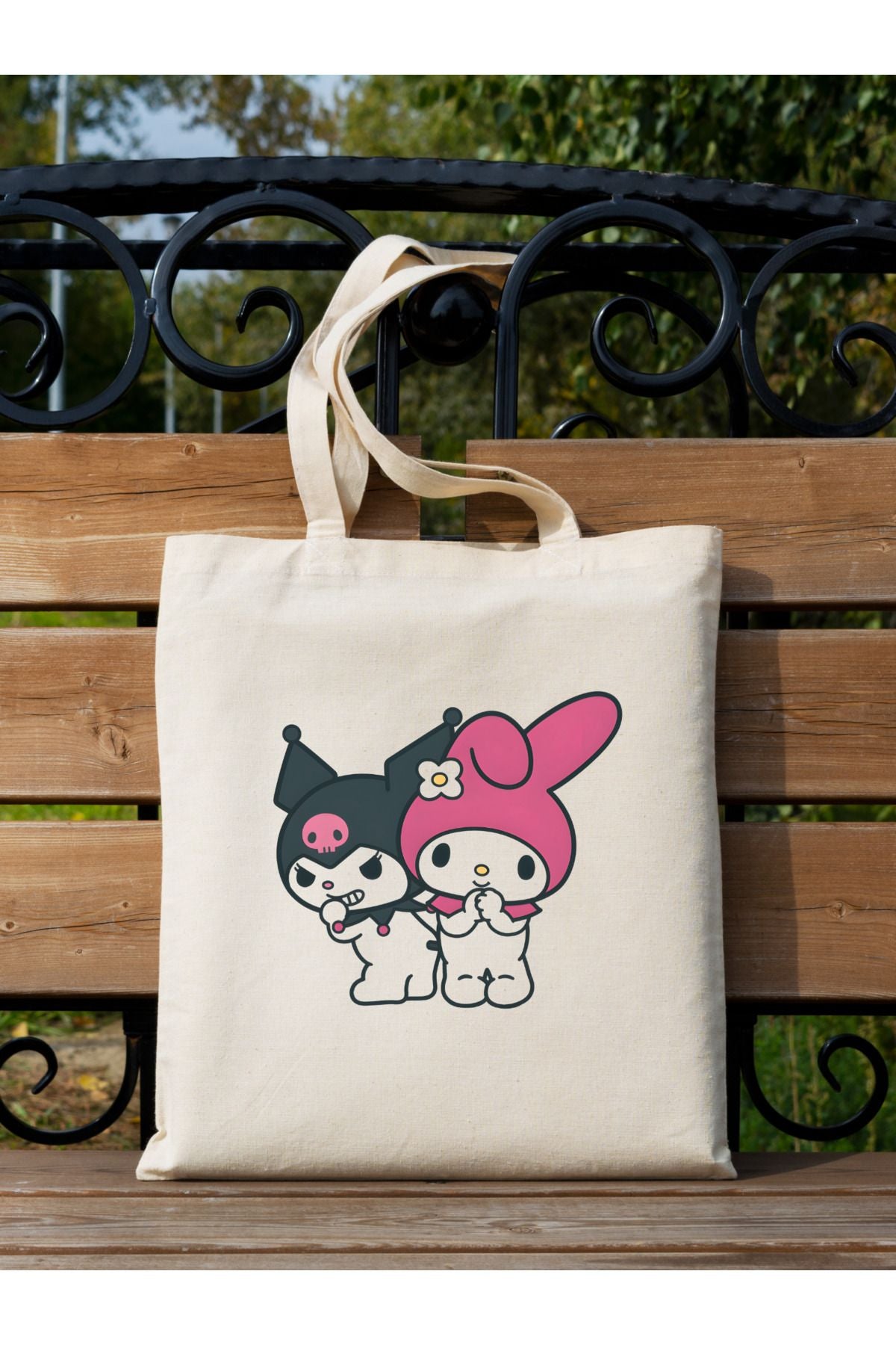 Kuromi ve Melody Tasarım Ham Bez Çanta tasarımlı ham bez çanta minimalist pinterest modeli