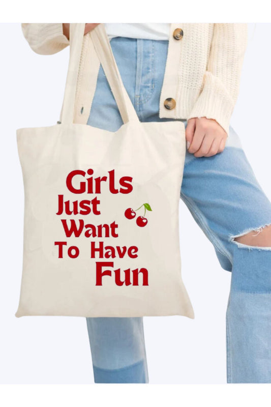 Y2K Cherry Coquette Pinterest Kiraz Retro Unisex Ham Bez Çanta tasarımlı ham bez çanta minimalist pinterest modeli