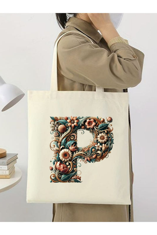 Harf Tasarım A Harfi Çanta, Y2 Pinterest Retro Unisex Bez Çanta Tote Bag, Shopper Bag