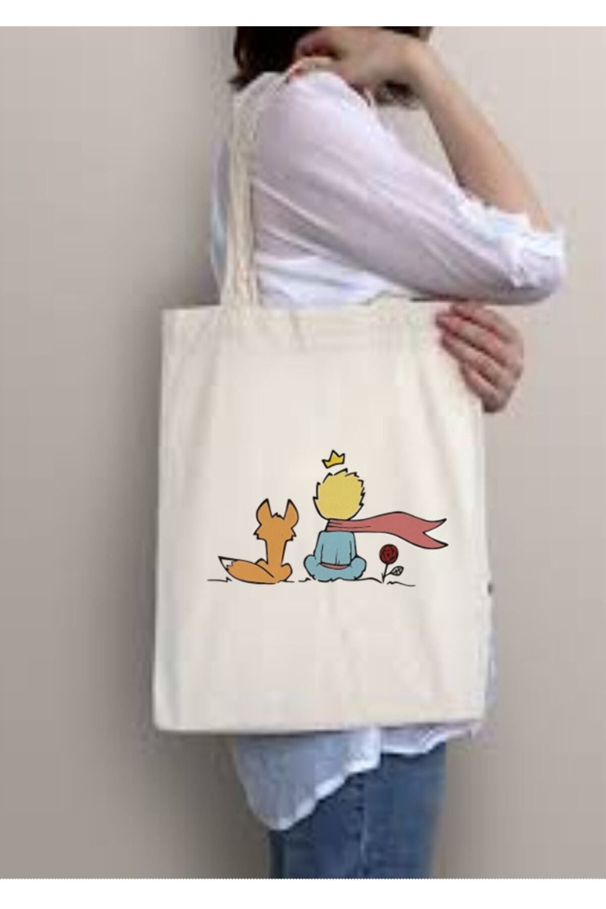 Le Petit Prince Küçük Prens Tasarımlı Tote Bag Krem Ham Bez Çanta ham bez çanta pinterest model