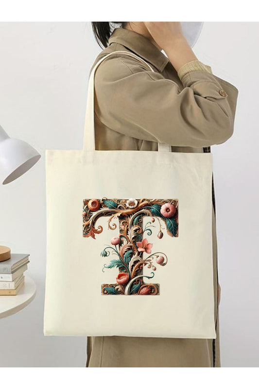 Harf Tasarım A Harfi Çanta, Y2 Pinterest Retro Unisex Bez Çanta Tote Bag, Shopper Bag