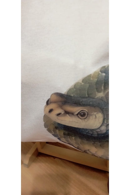 Python Snake Unique Art, Yılan Tasarım Tote Bag Bez Çanta