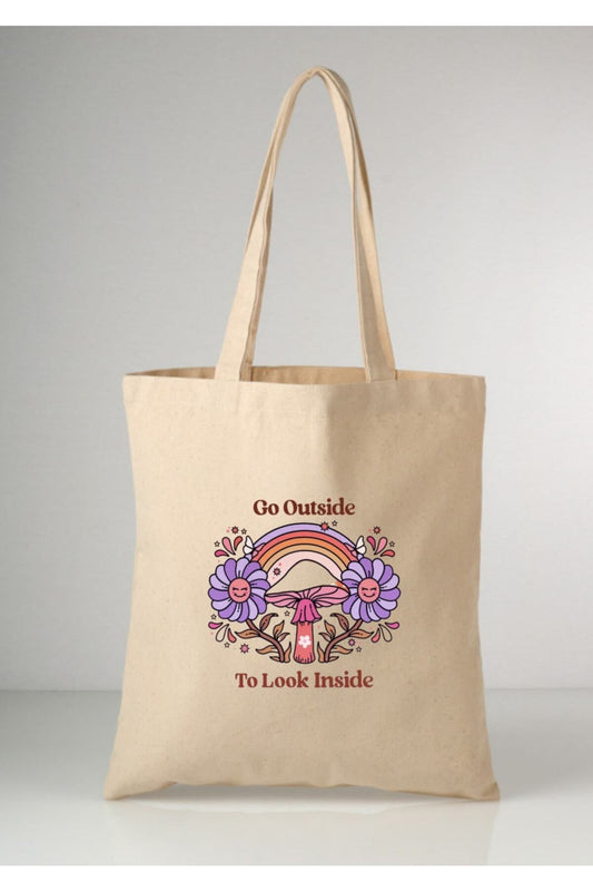 Go Outside To Look Inside Tote Bag Bez Çanta