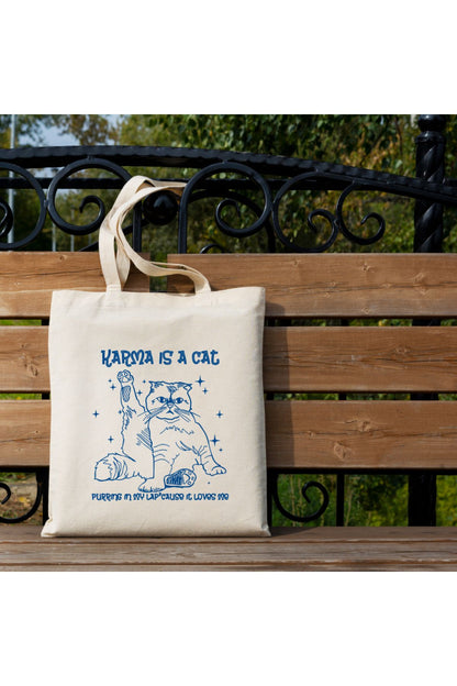 Karma Is A Cat Taylor Swift Tote Bag Bez Çanta