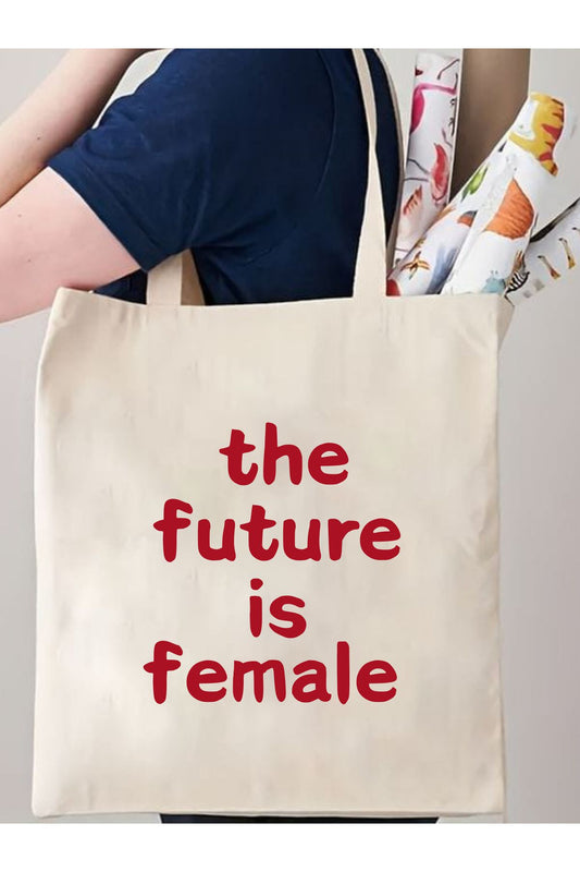 The Future is female Bez Çanta, Y2K Feminist Pinterest Retro Unisex Bez Çanta Tote Bag