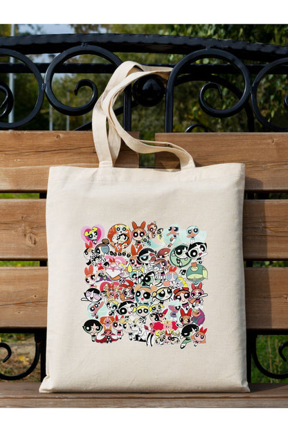 Powerpuff Tote Bag Bez Çanta