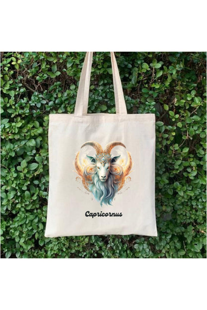 Oğlak Burcu Hediye Çanta- Capricornus Zodiac Sign Tote Bag Bez Çanta