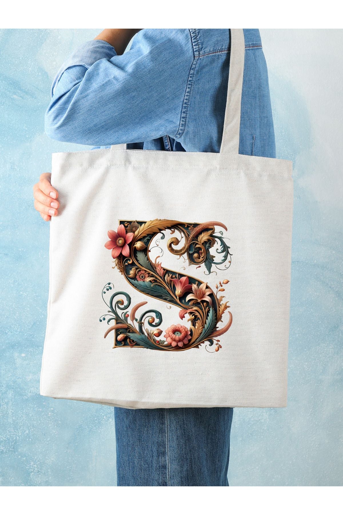 Harf Tasarım A Harfi Çanta, Y2 Pinterest Retro Unisex Bez Çanta Tote Bag, Shopper Bag