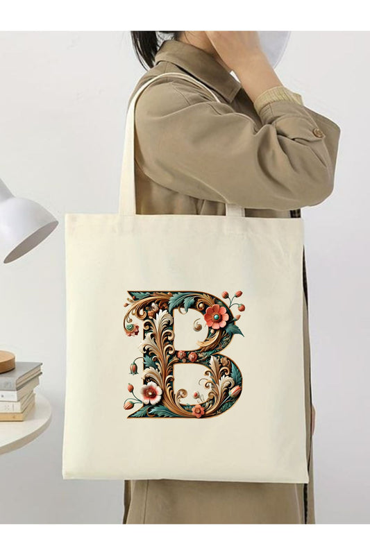 Harf Tasarım A Harfi Çanta, Y2 Pinterest Retro Unisex Bez Çanta Tote Bag, Shopper Bag
