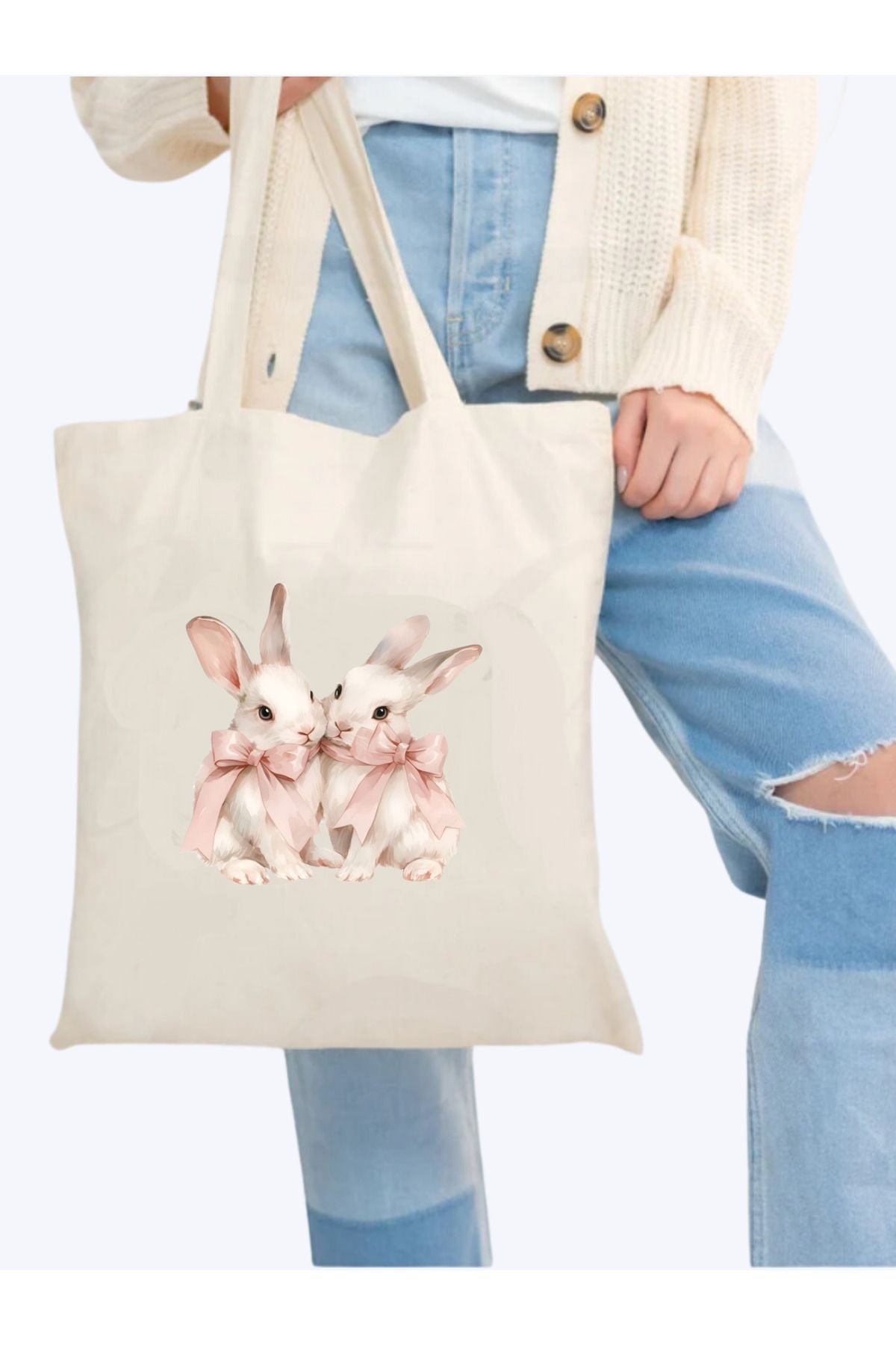 Y2K Bows Coquette Pinterest Kurdeleler Retro Unisex Bez Çanta Tote Bag