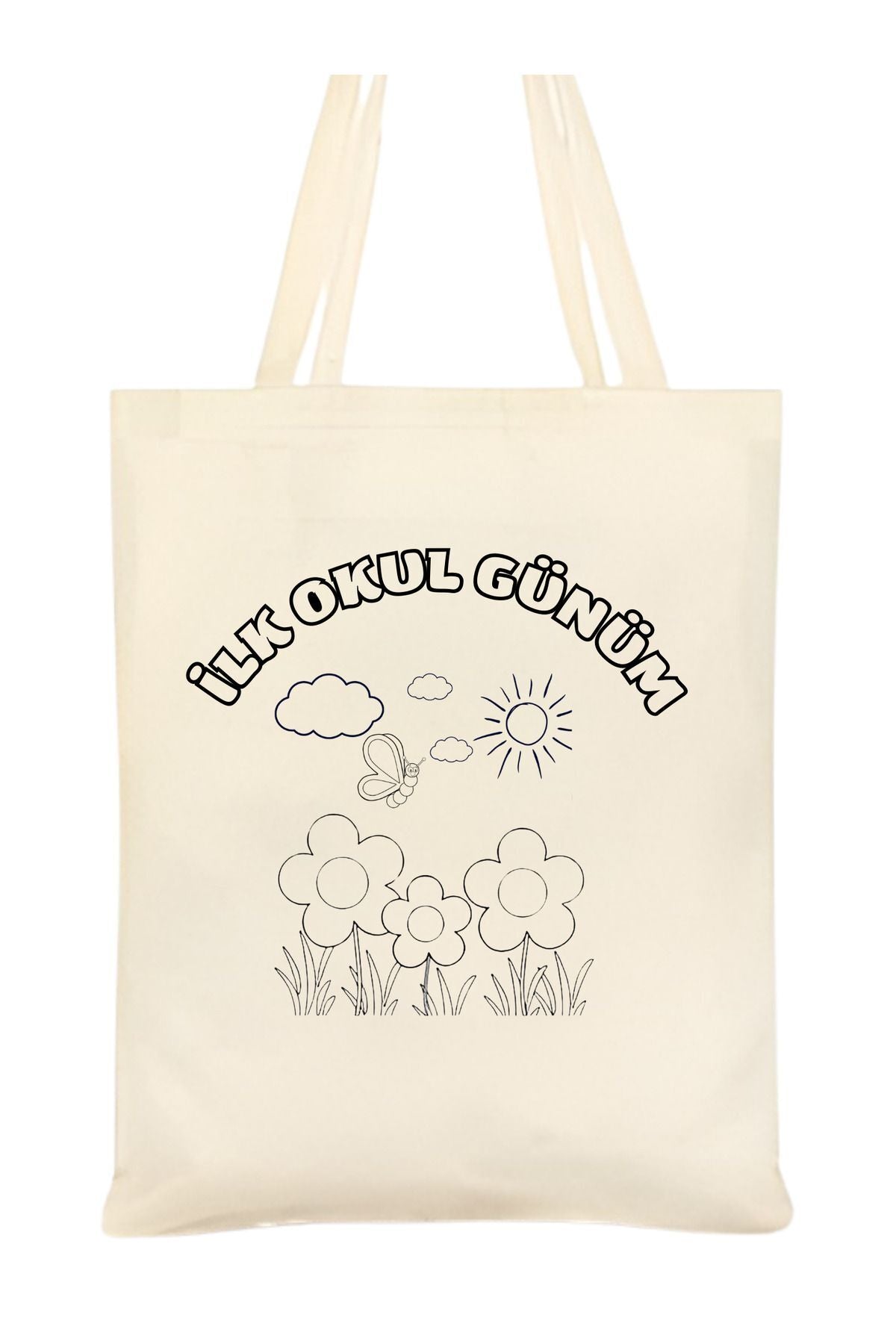 Tote Bag krem kanvas çanta %100 pamuk 35x40 cm tote bag