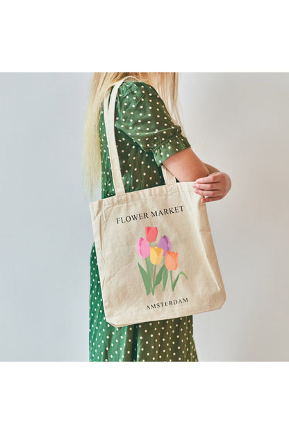 Hollanda Lale Tasarım Tote Bag Bez Çanta