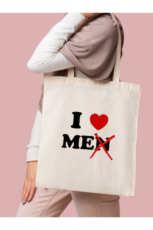 Y2K I Love me Pinterest Retro Ham Bez Çanta tasarımlı ham bez çanta minimalist pinterest modeli