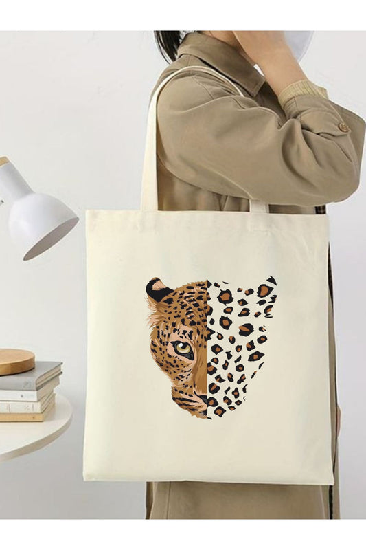 Leopar Bez Çanta, Y2K Leopard Pinterest Retro Unisex Bez Çanta Tote Bag