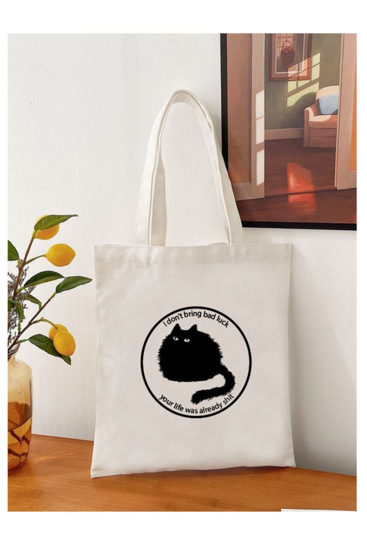 Black Cat, Bad Luck Tote Bag Bez Çanta