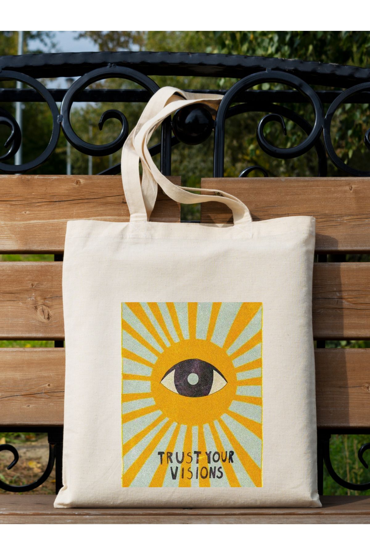 Trust Your Vision Tasarım Ham Bez Tote Bag Bez Çanta