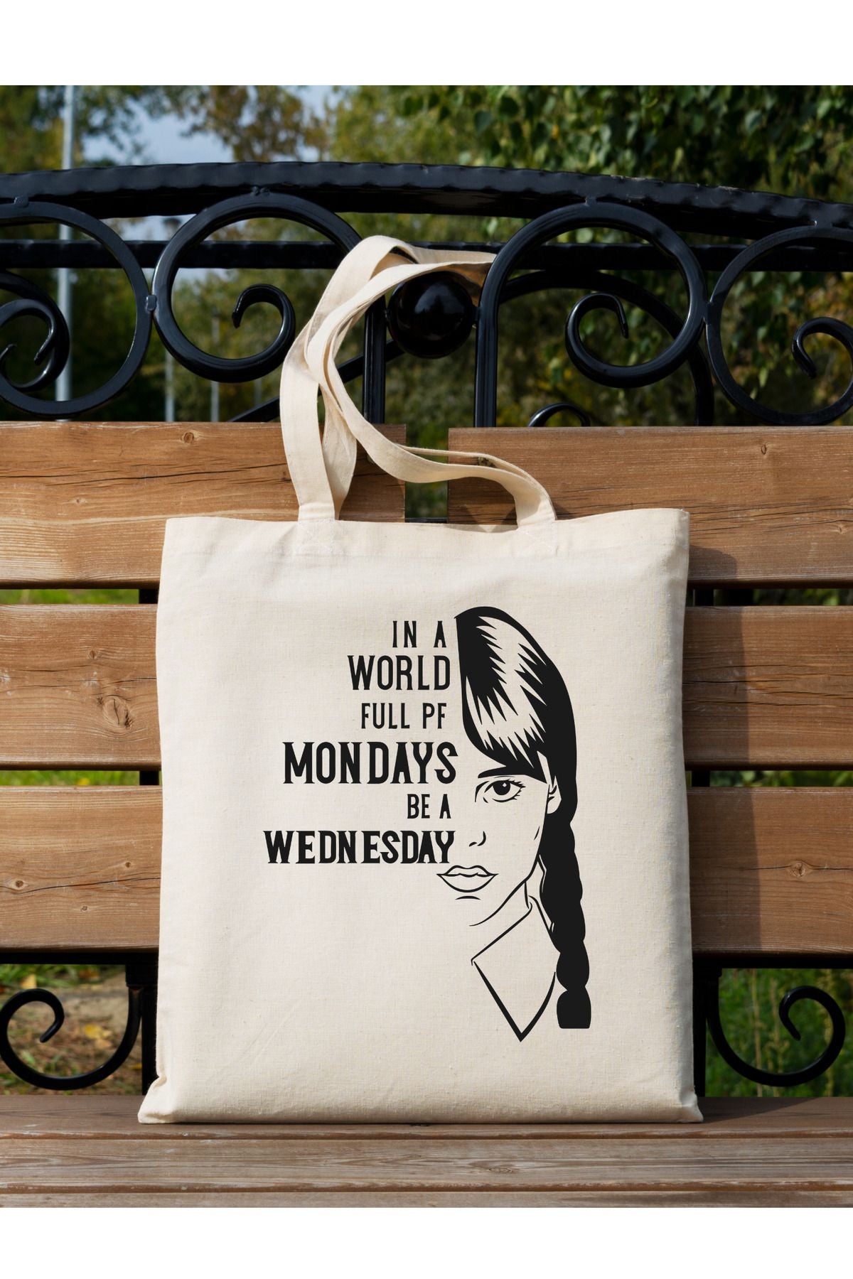 Wednesday Addams Tote Bag Bez Çanta