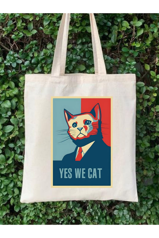 Yes We Cat Tasarım Ham Bez Çanta tasarımlı ham bez çanta minimalist pinterest modeli