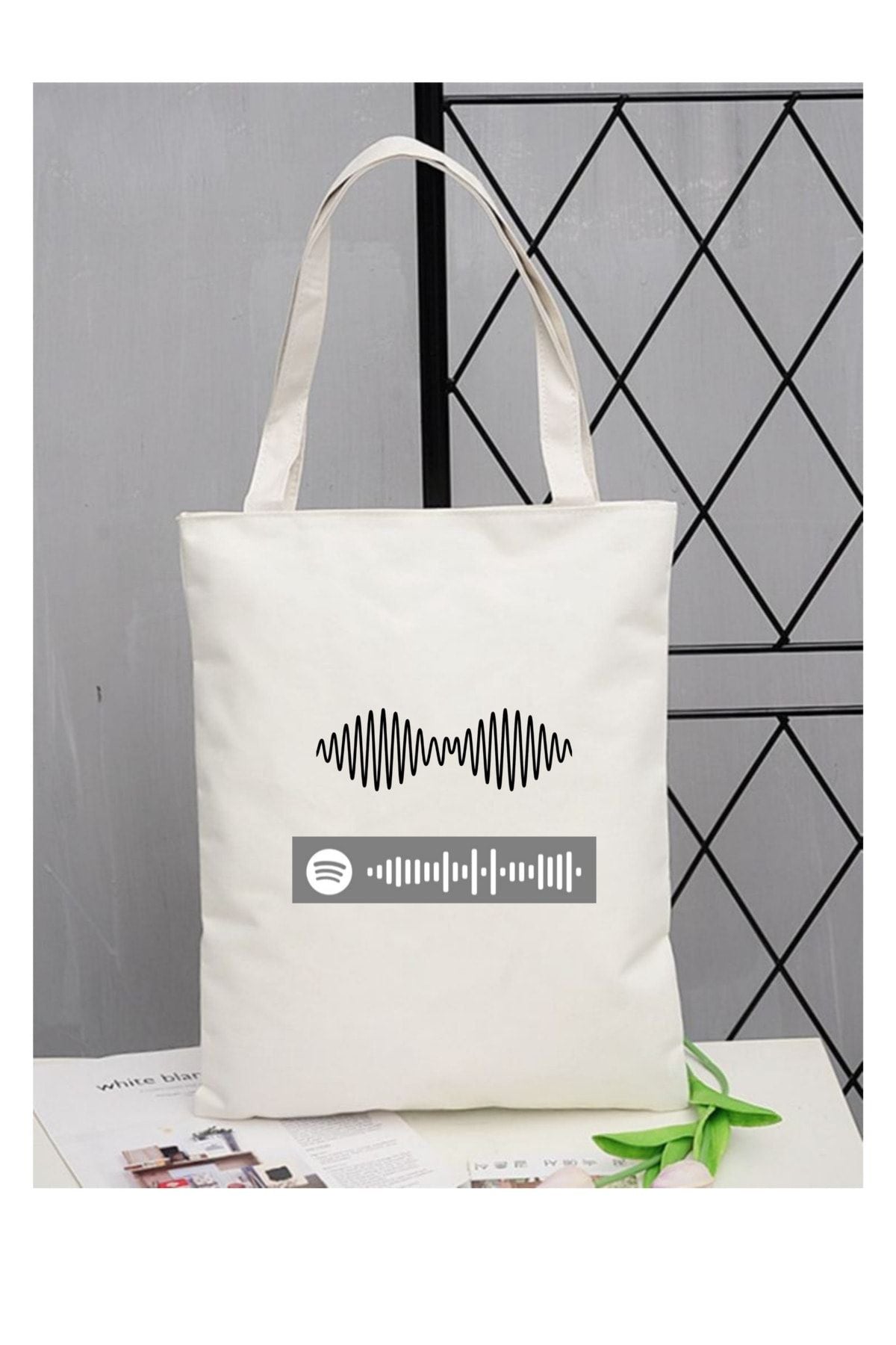 Spotify Kodlu Arctic Monkeys Tasarımlı Tote Bag Bez Çanta