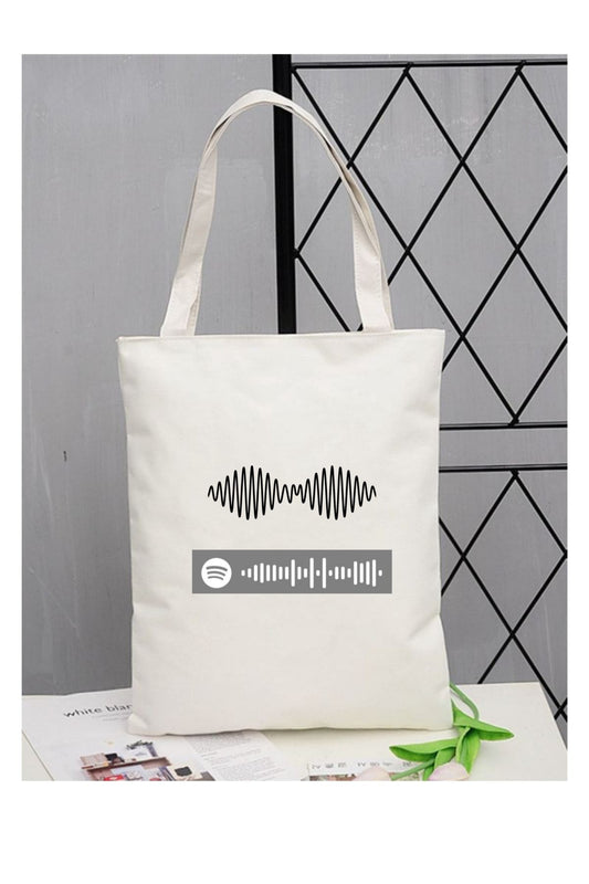 Spotify Kodlu Arctic Monkeys Tasarımlı Tote Bag Bez Çanta