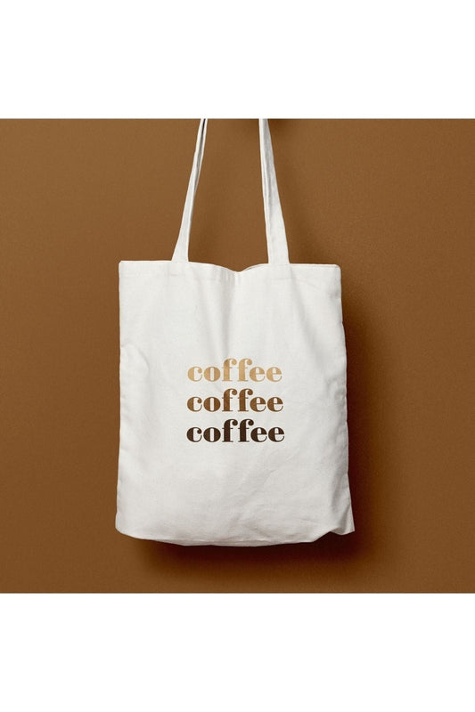 Coffee Baskılı Ham Bez Çanta tasarımlı ham bez çanta minimalist pinterest modeli