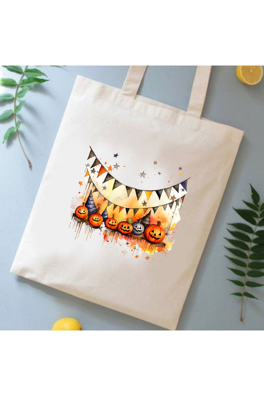 Halloween Cadılar Bayramı Tasarım Tote Bag Bez Çanta