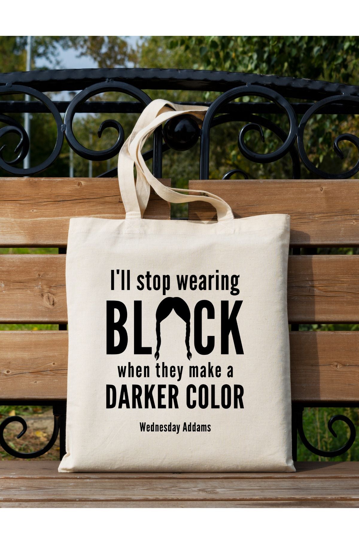 Wednesday Black Color Tote Bag Bez Çanta