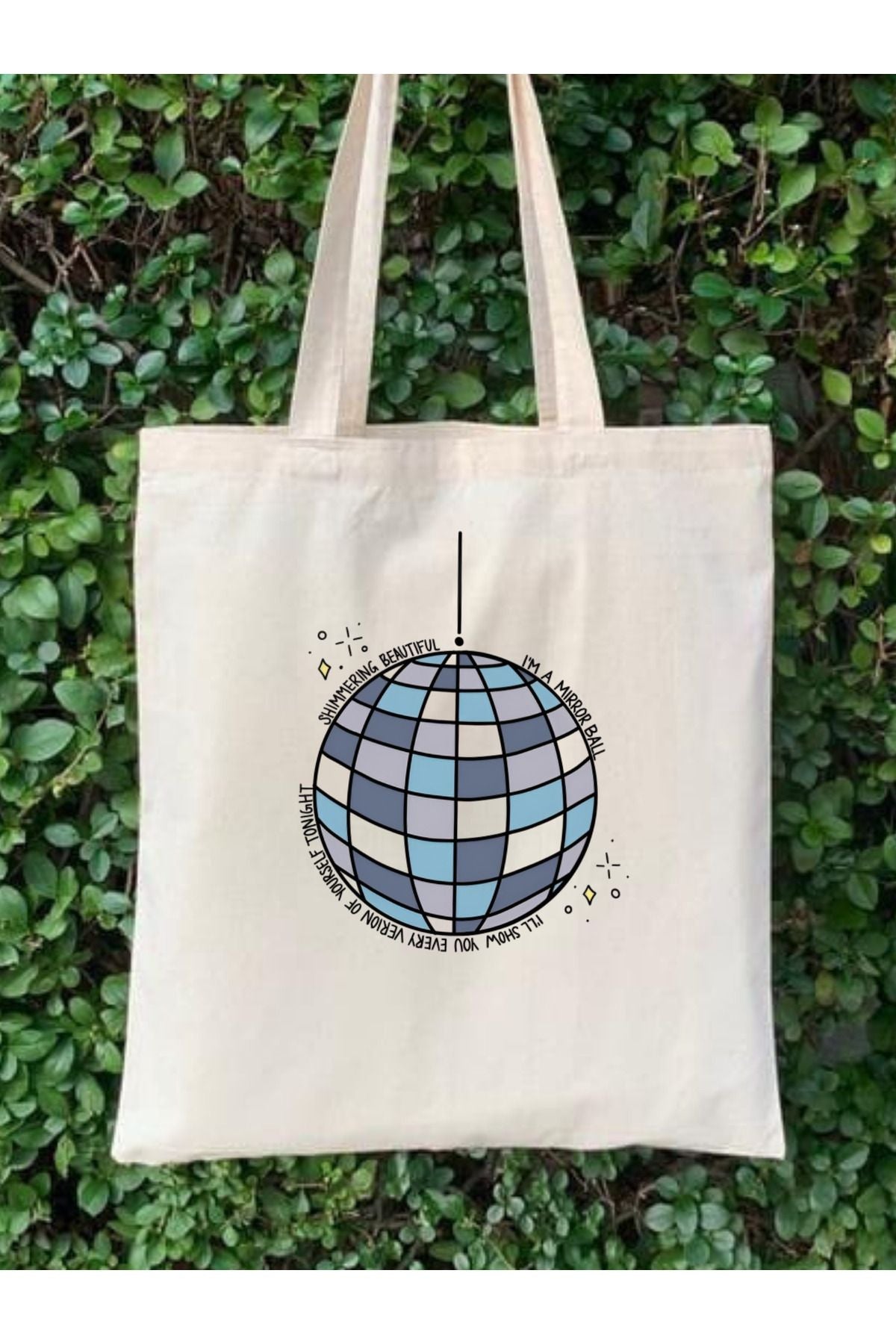 Taylor Swift Mirrorball, Y2 Pinterest Retro Unisex Bez Çanta Tote Bag, Shopper Bag