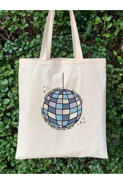 Taylor Swift Mirrorball, Y2 Pinterest Retro Unisex Bez Çanta Tote Bag, Shopper Bag
