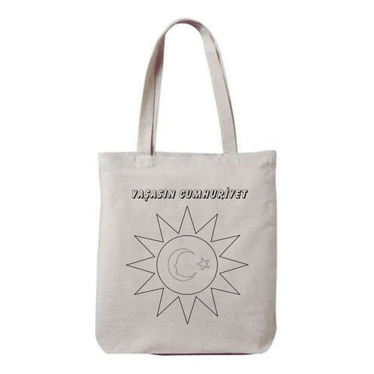 Tote Bag krem kanvas çanta %100 pamuk 35x40 cm tote bag