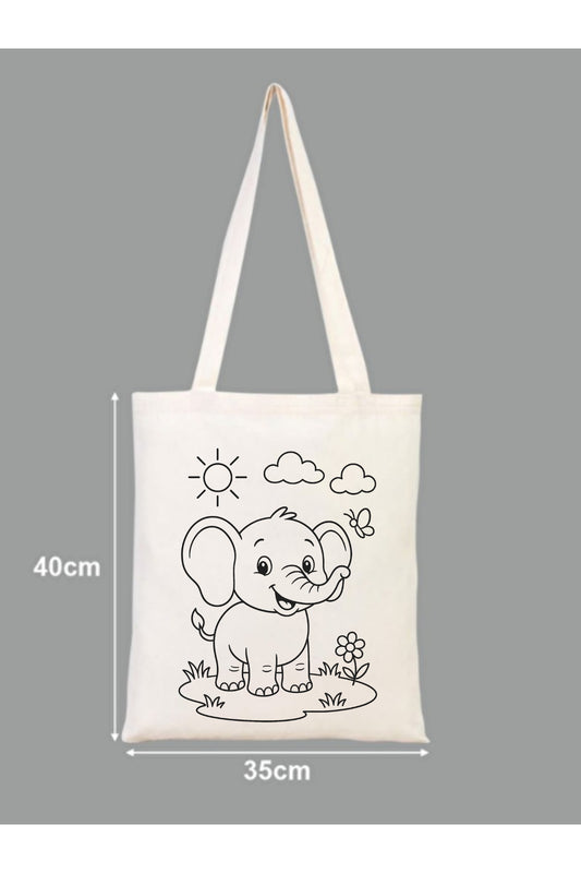 Tote Bag krem kanvas çanta %100 pamuk 35x40 cm tote bag